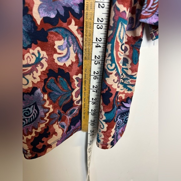 Cato Paisley Novelty Print Plus Size 18-20W Blouse Fall Liquid Fabric Flowy Boho - Picture 8 of 10